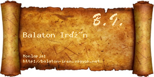 Balaton Irén névjegykártya